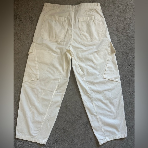 Madewell The Barrel-Leg Utility Pant in Garment-Dyed Twill Size 10 White - Picture 6 of 9